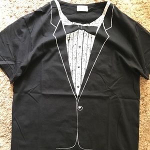 Saint Laurent Print Tie Short Sleeve Tee Shirt